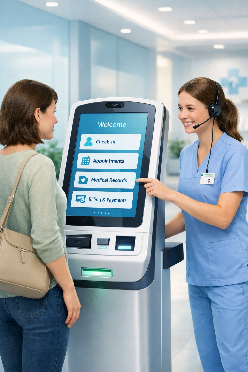 Hospital self-service check-in kiosk